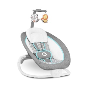 LIONELO Pascal Baby Rocker, vibratii blande, 5 melodii, carusel de jucarii cu jucarii de plus interactive, perna, spatar reglabil, sistem de economisire a energiei (GRI SCANDI) - Img 4
