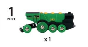 Locomotiva electrica BRIO 33593 Green Gustav cu lumini si sunete - Img 2