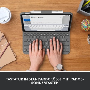 Logitech Slim Folio Tastatura Bluetooth pentru iPad 10 Generatia Graphit - Img 2