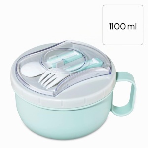 Lunchbox Xavax 1100 ml, pastellblaugrau, ideal pentru birou si picnic - Img 2