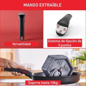 Maner detasabil Tefal Ingenio L9863302 Negru Capacitate 10kg - Img 4