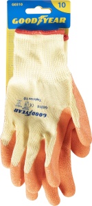 Manusi de lucru Goodyear din bumbac si latex, marimea 10, albaportocalie - Img 3