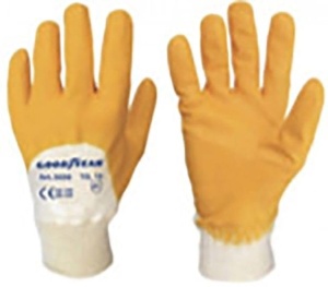 Manusi de lucru Goodyear din bumbac si nitril, marimea 9, galbenalb