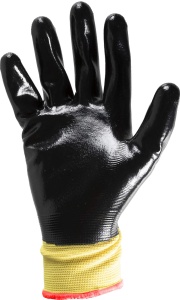 Manusi de lucru Goodyear Nitril, marimea 10, negre cu banda galbena - Img 2