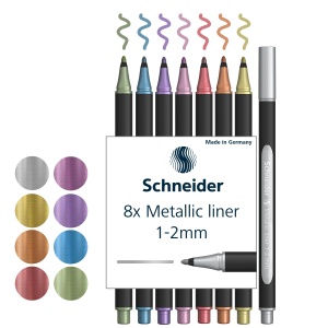 Marker metallic Schneider Paint-It Metallicliner 020, 8 culori, 1-2 mm