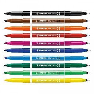 Marker si Fineliner STABILO Trio 2 in 1, 11 culori, varf 0,5 mm si 2,0 mm - Img 3