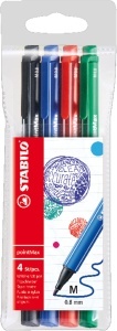 Marker STABILO pointMax cu varf din nylon, 0.8 mm, 24 culori