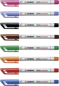 Marker universal STABILO OHPen, set 8 culori, 0.7 mm, rezistent la apa - Img 4