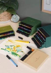 Markere artistice Faber-Castell Pitt Artist Pen Brush, 60 culori, set atelier - Img 5