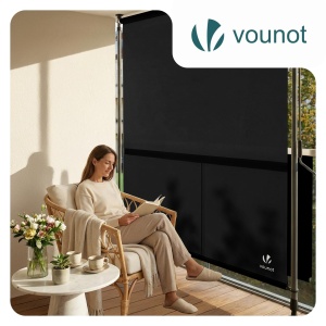 Markiza verticala VOUNOT 200x310 cm, cu manivela, protectie UV, culoare antracit - Img 2