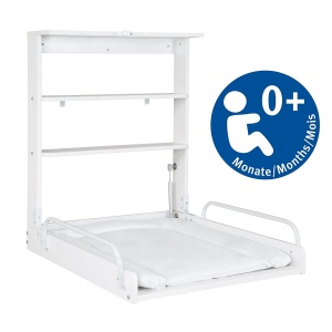 Masa de schimbat pentru bebelusi Roba Wandwickelregal, alba, cu suport si dimensiuni 79x63x19 cm - Img 7