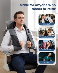 Masaj Nacken Kabellose COMFIER cu Calorifer, 3D, 3 Intensitati, Negru - Img 3
