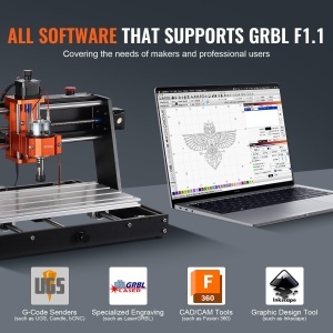 Masina CNC VEVOR 120W, 300x200x72mm, Gravor pentru Lemn si Plastic - Img 6