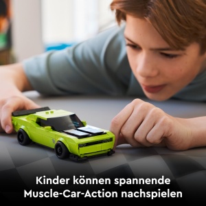 Masina de Constructie LEGO Speed Champions Dodge Challenger SRT Hellcat - 390 piese, 4 cm inaltime - Img 4