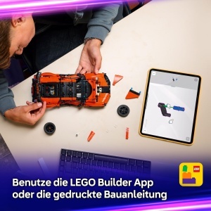 Masina de construit LEGO Technic Bugatti Chiron Pur Sport - 771 piese, cu motor W16 si usi mobile - Img 6