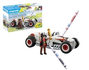 Masina de curse PLAYMOBIL Color 71376, 20 piese, cu markere si accesorii