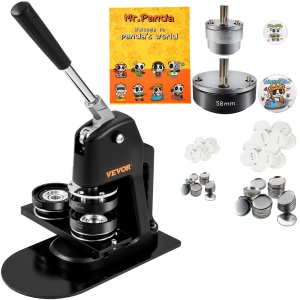 Masina de Fabricat Butoni VEVOR, 2-in-1, 32 mm si 58 mm, Set Complet cu 500 Accesorii