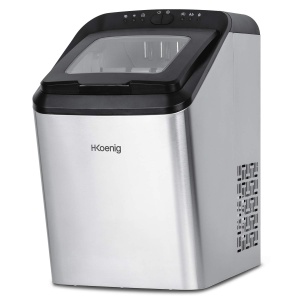 Masina de facut gheata H.Koenig KBP40, 15 kgzi, rezervor 2,8 L, inox