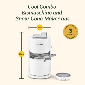 Masina de facut inghetata Cuisinart Cool Combo 1,4 L, 2-in-1, alba - Img 9