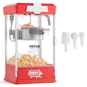 Masina de facut popcorn VEVOR 480 W, 1,5 galoane, rosu