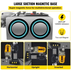 Masina de gaurit magnetica VEVOR 1100 W putere 12000 N adancime maxima 55 mm - Img 4