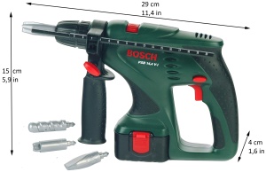 Masina de gaurit pentru copii Theo Klein 8450, cu functie de rotire, 29 cm, design Bosch - Img 3