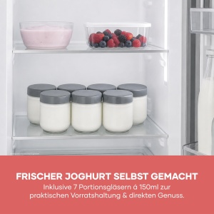 Masina de iaurt Severin JG 3510, 1L, 18W, inox negru, 7 borcane - Img 7