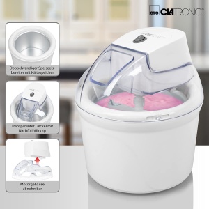 Masina de inghetata Clatronic ICM 3764, capacitate 1500 ml, 220-240 V, cu retete incluse - Img 7