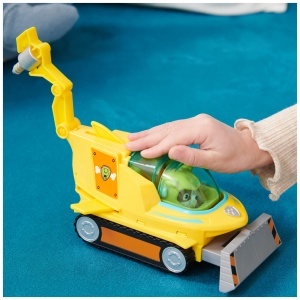 Masina de jucarie PAW PATROL Aqua Pups cu figurina Rubble, 23 cm, design Hammerhai - Img 7