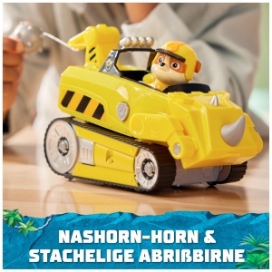 Masina de Jucarie Paw Patrol Jungle Pups - Vehicul Nashorn cu Figurina Rubble, 3 ani - Img 5