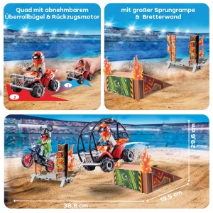 Masina de jucarie PLAYMOBIL Stunt Show 71808 cu motocicleta si accesorii - Img 5