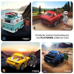 Masina de Jucarie PLAYMOBIL Volkswagen T1 Campingbus, Retro, Cu Surfbrett - Img 5
