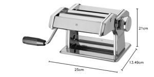Masina de paste WMF Gourmet manuala din otel inoxidabil 19,5x 12,5x 12,5 cm, 9 niveluri de aluat, ideala pentru foi de aluat, paste inguste si late - Img 5