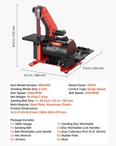 Masina de Slefuit VEVOR MM2180, 250 W, 127 mm, 2-in-1 - Img 7