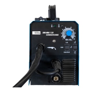 Masina de sudura universala Gude Uni-Mig 125 SYN (230 V, 4 in 1, 120 A max. curent de sudare, 20-120 A obisnuit, incl. suport pentru electrod, pachet de furtun, clema de masa, ciocan de zgura, scut de sudura si sarma cu miez) - Img 3