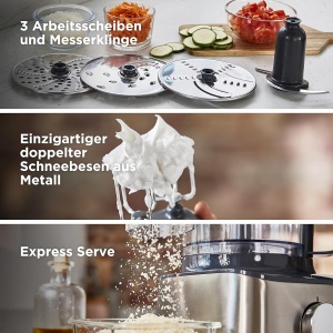 Masina de Toaca Kenwood Multipro Compact FDM315SS, 800W, 2.1L, Argintie - Img 4