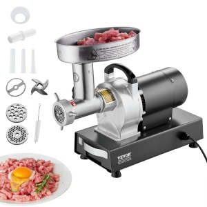 Masina de tocat carne electrica comerciala VEVOR 2,72 kg / min 350W, masina de tocat carne industriala cu lama si placa de macinare, masina de tocat carne multifunctionala din otel inoxidabil pentru bucatarie si restaurant
