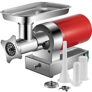Masina de tocat carne electrica VEVOR 1100 W 300 kg/h, 180 rpm cu 2 placi de macinat Set carnati, pentru sarcini grele Comercial Comercial