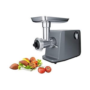 Masina de tocat carne electronica Steba, 3 discuri perforate (3, 5, 8 mm), deschidere mare de iesire cu 6,6 cm, cutit din otel inoxidabil de inalta calitate, 1200 wati, MG 3000Pro, otel inoxidabil/gri - Img 6