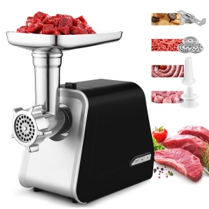 Masina de tocat carne Nictemaw electrica, 5 in 1 Multi Robot de bucatarie Masina de carnati cu 3 discuri perforate, 4 lame conice, umplutura de carnati si atasament de patiserie - Img 1