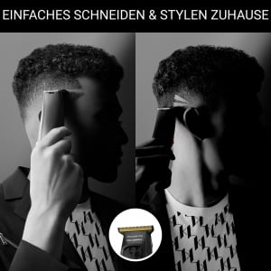 Masina de tuns Rowenta x KARL LAGERFELD TN182LF0, 3 Kamme, Titanium, NegruRosu - Img 3