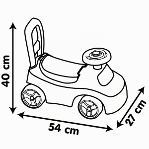 Masinuta Rutscher Smoby Mein Primul Meu Auto, Roz, cu Hupenlenkrad si Staufach - Img 6