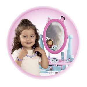 Masuta de machiaj pentru copii Smoby Gabbys Dollhouse, cu oglinda, scaun si accesorii - Img 4