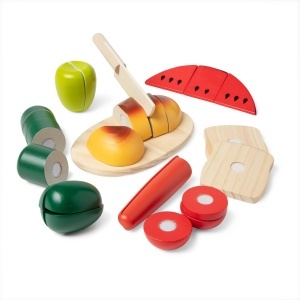 Melissa Doug Set Alimente din Lemn pentru Taiat 26 Piese Joc de Rol pentru Copii 3 - Img 4