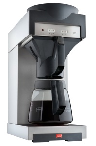 Melitta 20348 Aparat de cafea cu filtru cu ulcior de sticla, 1,8 l, placa de incalzire, 17M, otel inoxidabil/negru ,