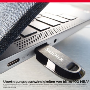 Memorie USB SanDisk Ultra Curve 512 GB, 100 MBs, Negru - Img 3