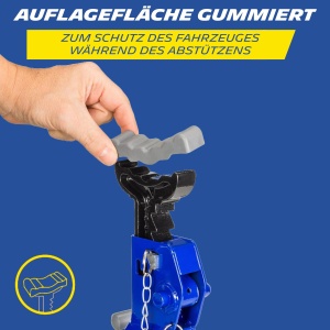 MICHELIN jack 2 tone capacitate de incarcare, 2 piese cadre de sustinere, reglabil pe inaltime 280 mm pana la 428 mm inaltime de ridicare suport din cauciuc, albastru, 2000kg - Img 3