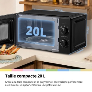 Microwava COMFEE CMO-MM20L2NFPE(BK), 20 Litri, 700 W, Negru - Img 2
