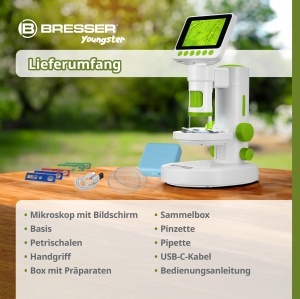 Mikroscop digital Bresser Youngster pentru copii, 11,4x-129,8x, cu ecran LCD de 3,5 inch - Img 7