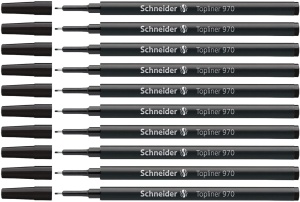 Mine fineliner Schneider Topliner 970, 0,4 mm, 10 bucati, negru